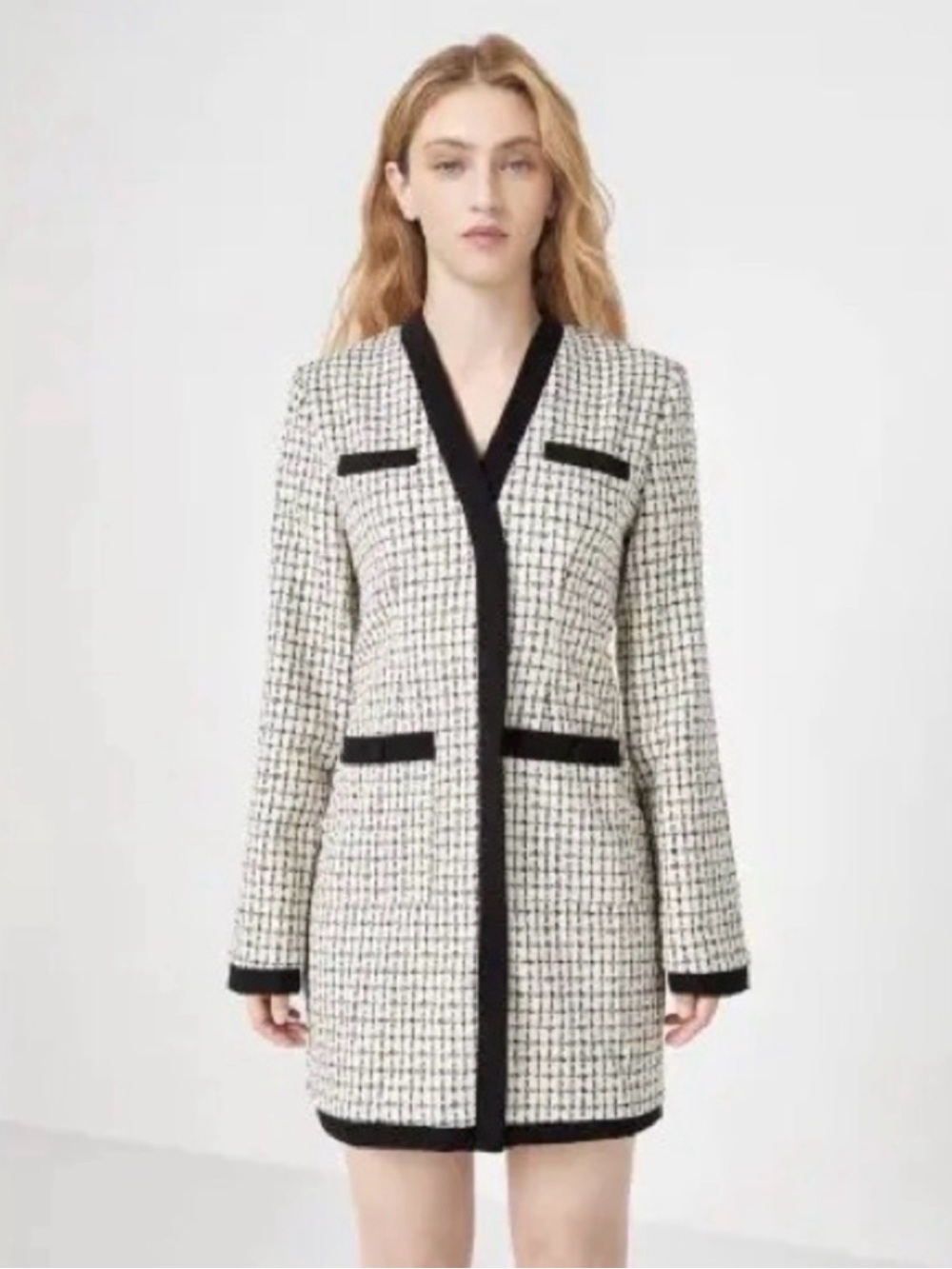Urban revival-Black-Trim Tweed dress